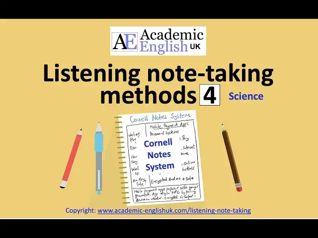 Video thumbnail for Listening Note taking 4 (science): Cornell Notes System Example