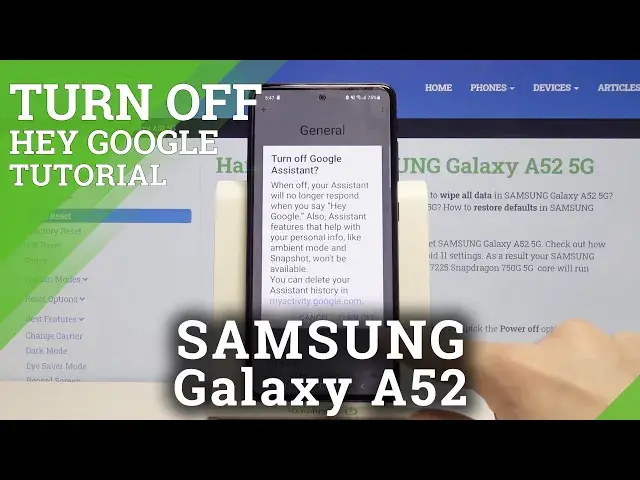 'Video thumbnail for How to Turn Off Google Assistant on SAMSUNG Galaxy A52 – Stop Google Assistant'