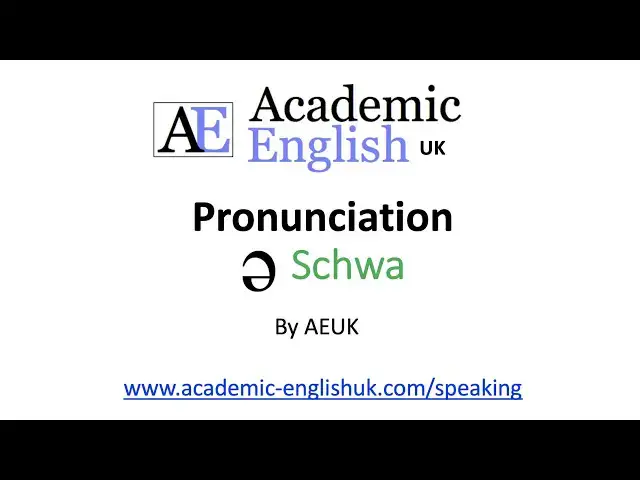 Video thumbnail for The schwa  - the most common English sound (the weak form) - English Pronunciation