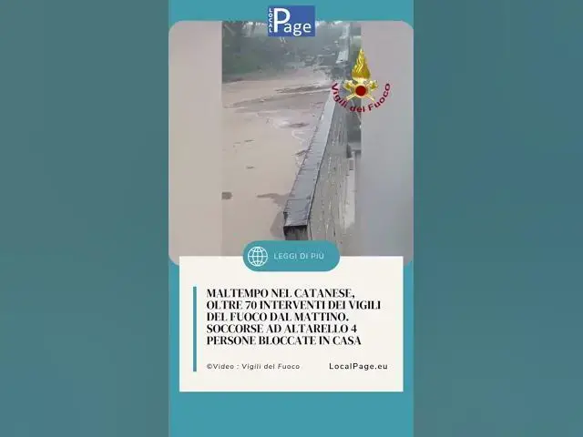 'Video thumbnail for 🌧️ Maltempo nel Catanese: Oltre 70 interventi dei Vigili del Fuoco'