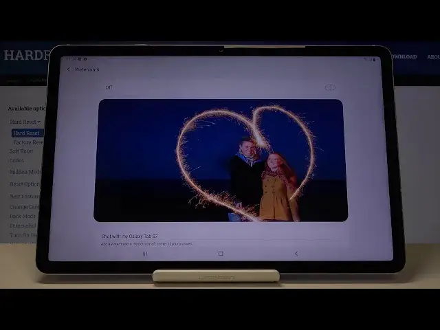 'Video thumbnail for How to Turn On Camera Watermark on SAMSUNG Galaxy Tab S7 Camera - Disable Watermark on Photos'