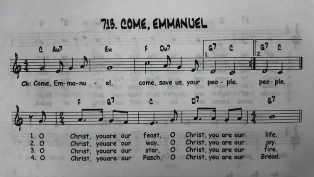 Video thumbnail for Come Emmanuel - Catholic Mass Song Sheet Music