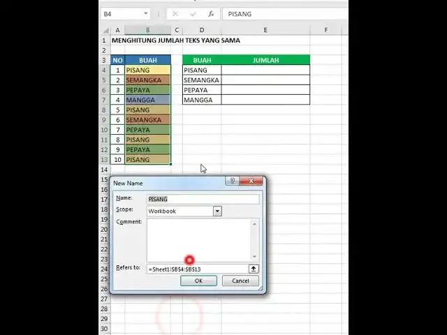 Video thumbnail for CARA MENGHITUNG JUMLAH DATA YANG SAMA DI EXCEL
