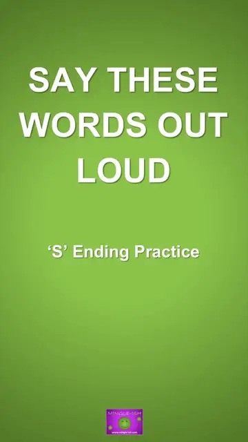 Video thumbnail for Say These Words Out Loud – S Ending Practice