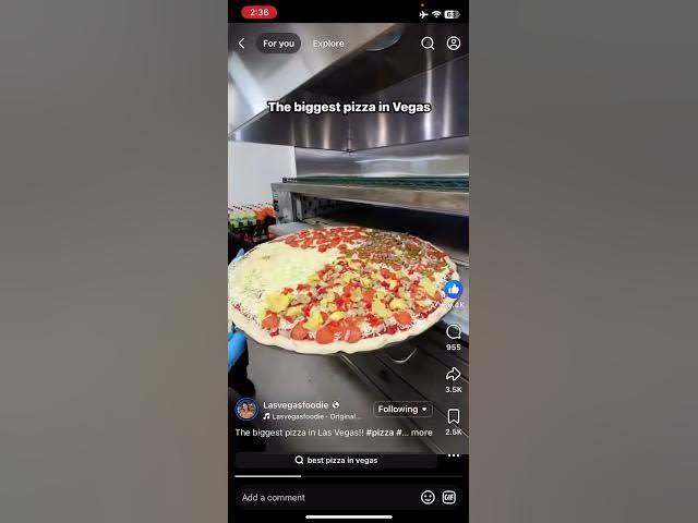 Video thumbnail for The biggest pizza in Vegas #food #foryou #youtubeshorts