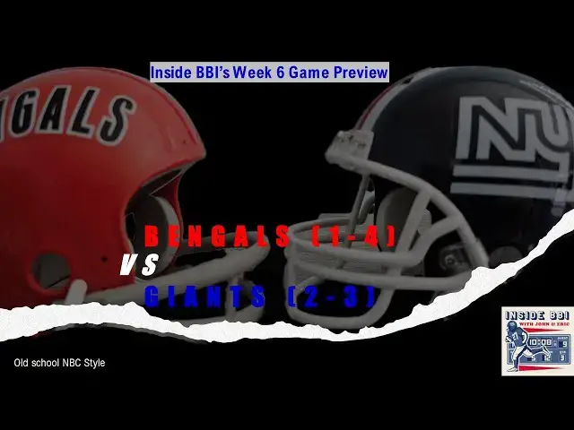 Video thumbnail for Inside BBI's - Bengals vs Giants Game Preview #football #sports #nfl #nygiants #giants #bengals