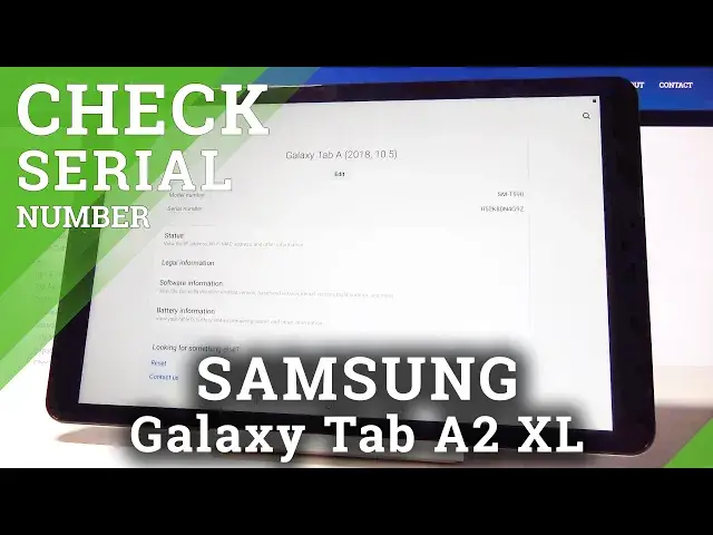 'Video thumbnail for Serial Number in SAMSUNG Galaxy Tab A2 XL - Locate SN'