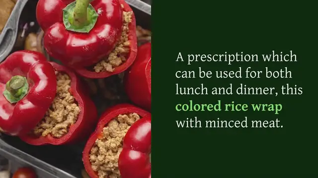 Video thumbnail for Colored rice wrap with minced meat