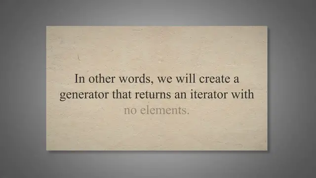 Video thumbnail for How To Yield Nothing Python