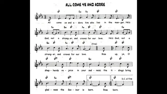 'Video thumbnail for All Come Ye And Adore - Catholic Mass Song Sheet Music'