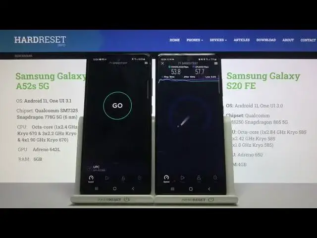 'Video thumbnail for SAMSUNG Galaxy A52s 5G vs SAMSUNG Galaxy S20 FE - Wi Fi Speed Test Comparison'