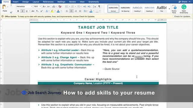 Video thumbnail for How To Add Skills To Your Resume [What Skills Should You Add _ Where They Should Be]