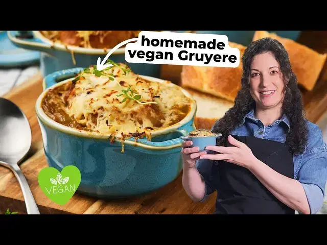 'Video thumbnail for Vegan French Onion Soup! #veganrecipes #soup #frenchonionsoup'