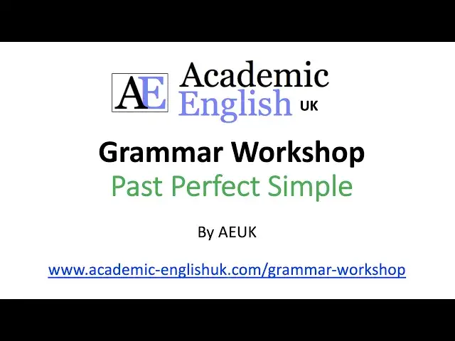Video thumbnail for Past Perfect Simple Tense - English Grammar