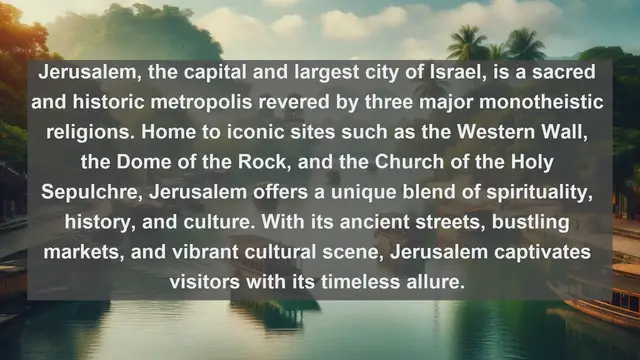 Video thumbnail for Exploring Israel: Revealing the Top 10 Largest Cities in the Holy Land