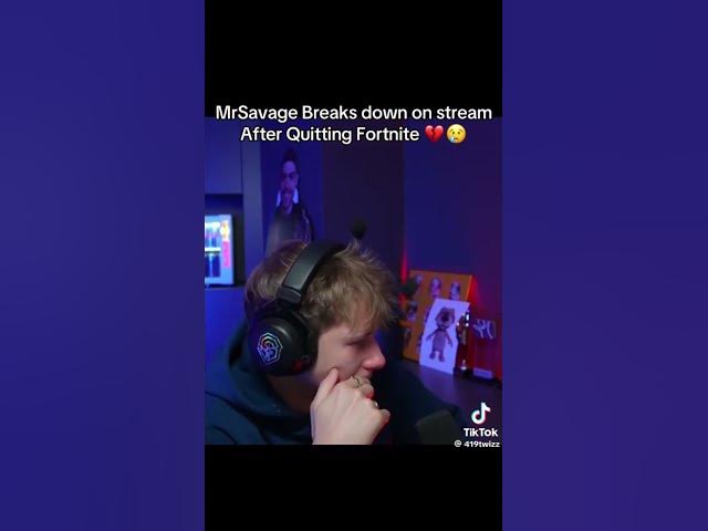 Video thumbnail for MrSavage cries and breaks down on stream after announcing he’s quitting competitive Fortnite ￼