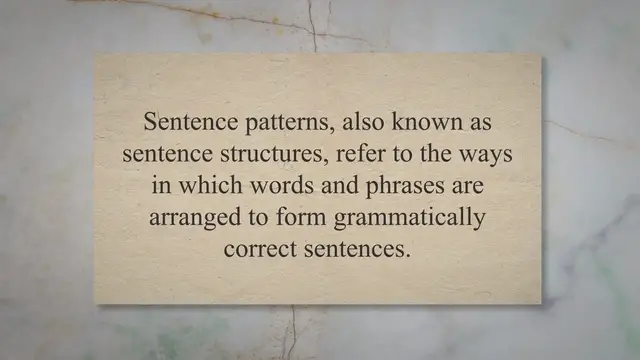 Video thumbnail for Sentence Pattern