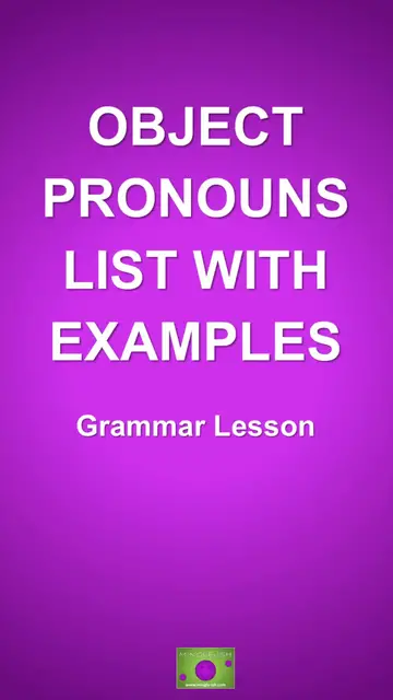 Video thumbnail for Object Pronouns List with Examples