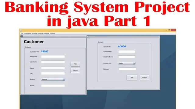 Video thumbnail for Banking Management System in Java part 1
