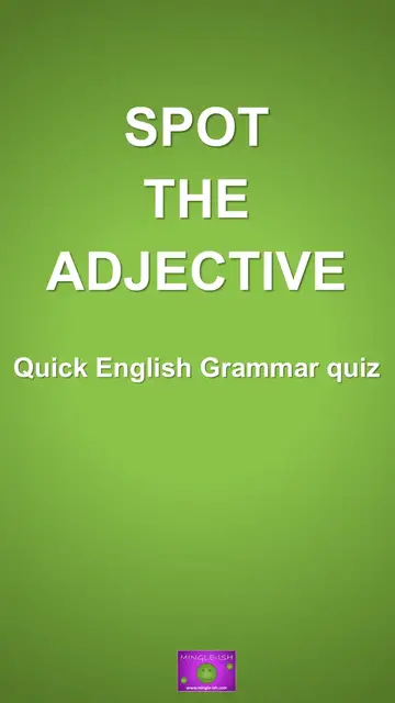 Video thumbnail for Spot the Adjective! Quick English Grammar Quiz #1