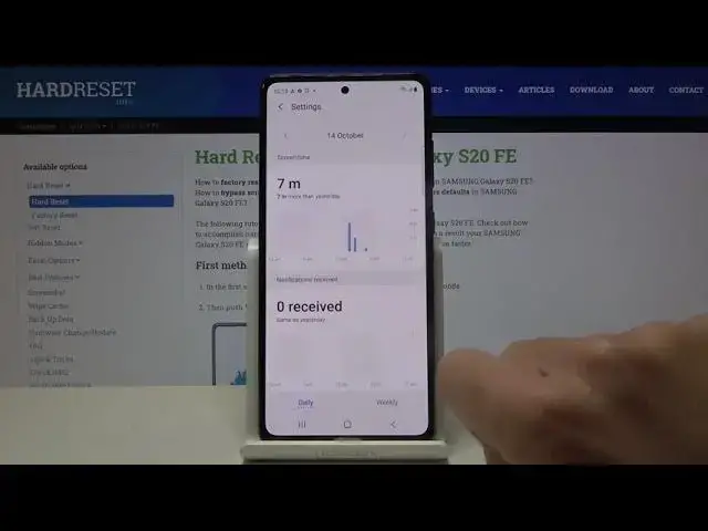 'Video thumbnail for How to Check Total Screen Time in SAMSUNG Galaxy S20 FE - Digital Wellbeing'