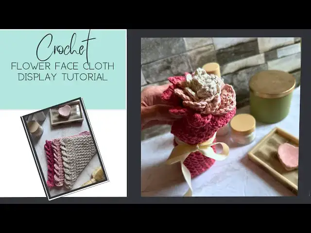 Video thumbnail for Crochet flower tutorial (folding my dishcloth pattern into a pretty flower)