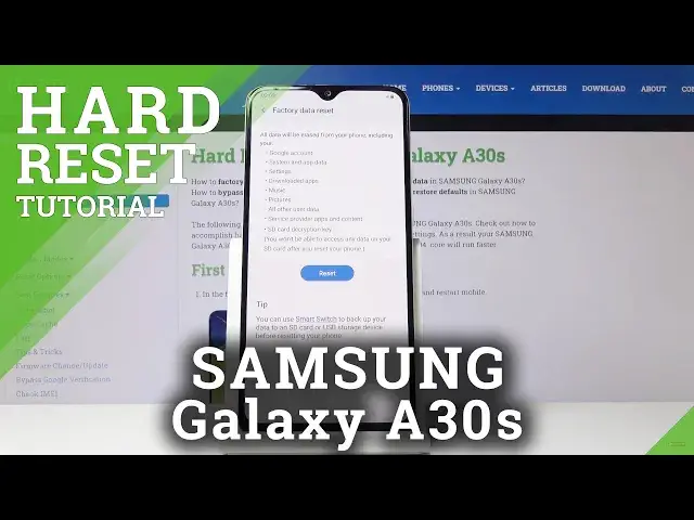 'Video thumbnail for How to Factory Reset in Samsung Galaxy A30s - Wipe All Data'