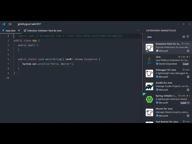 Video thumbnail for How to Setup Java SDK & Run Java Program in Visual Studio Code Full Tutorial For Beginners