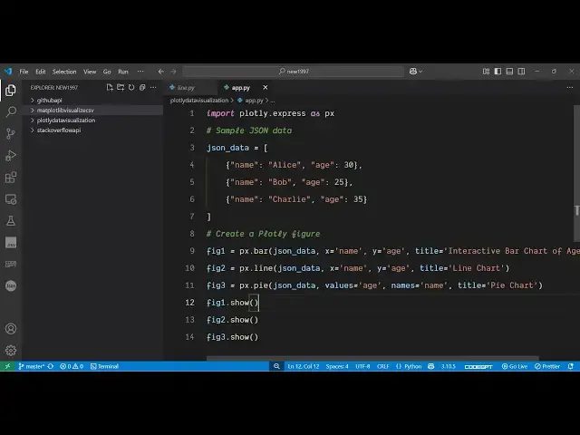 Video thumbnail for Python 3 Plotly Script to Create Interactive Visualization Charts From JSON Data in Browser