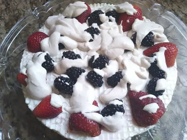 Video thumbnail for 4th of July Wafer Torte with Strawberries, Boysenberries and Roses