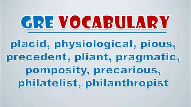 Video thumbnail for GRE Vocabulary: Placid, Physiological, Pious, Precedent, Pliant, Pragmatic, Pomposity, Precarious