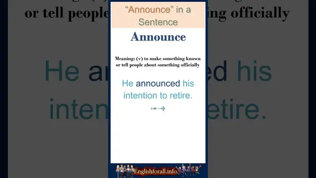 Video thumbnail for Announce meaning | Announce in a Sentence | Most common words in English #shorts