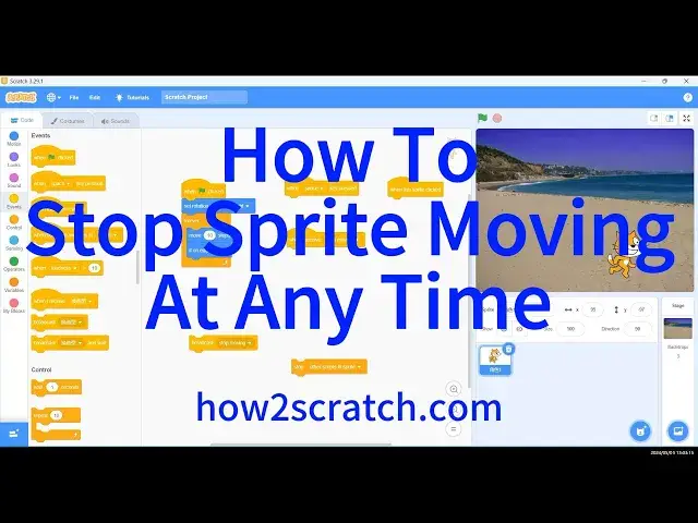 'Video thumbnail for How to End Walking Motion at Any Time in Scratch'