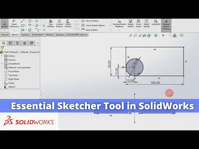 'Video thumbnail for Essential Sketcher Tool in SolidWorks   | SolidWorks Tutorial | SolidWorks Part Modeling |'
