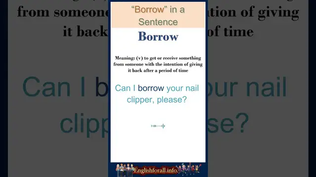 Video thumbnail for Borrow meaning | Borrow in a Sentence | Most common words in English #shorts