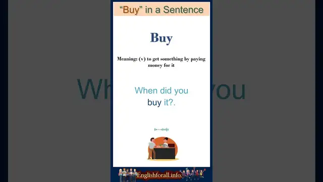 Video thumbnail for Buy meaning | Buy in a Sentence | Most common words in English #shorts
