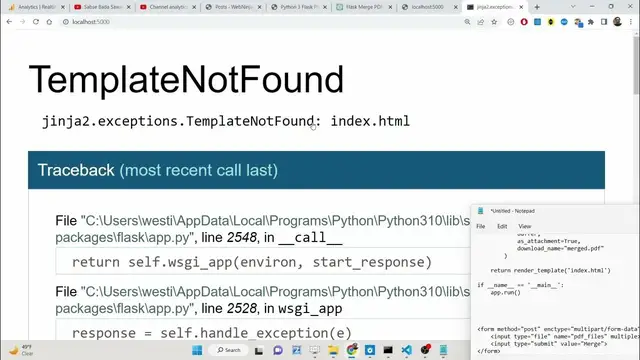 Video thumbnail for Python 3 Flask Project to Merge Multiple PDF Documents Using PyPDF2 Library in Browser Using HTML5