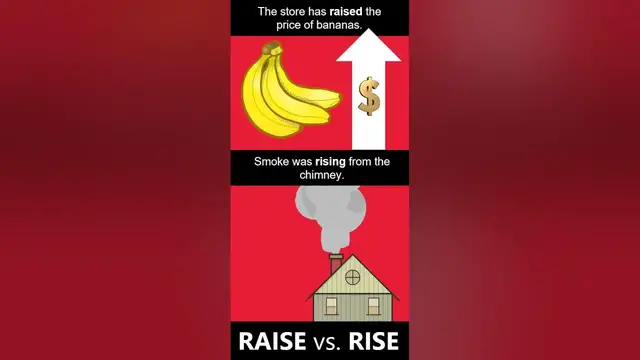 Video thumbnail for Raise Vs. Rise (English grammar) #short