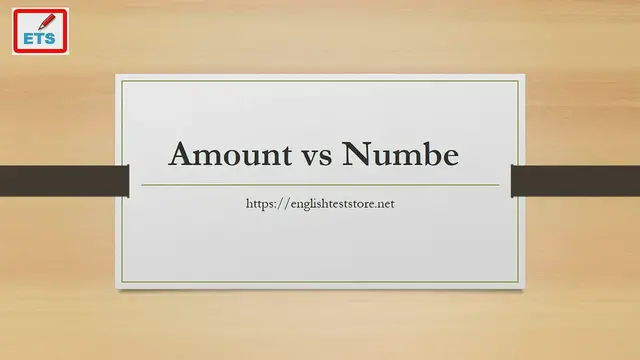 Video thumbnail for Amount vs Number