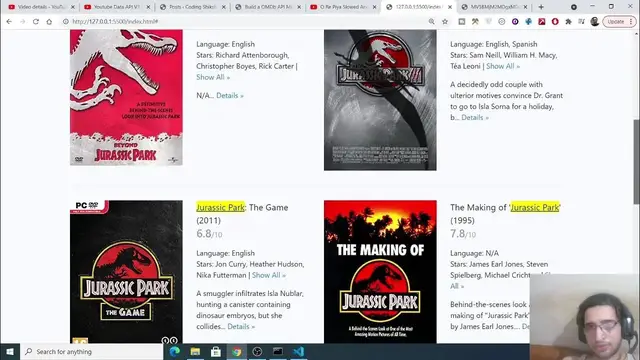 Video thumbnail for Build a OMDb API Movie Info Finder Web App in Javascript Using Boostrap 4 Full Project For Beginners