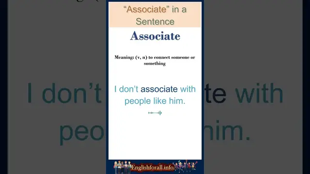 Video thumbnail for Associate Meaning | Associate in a Sentence | Most common words in English #shorts