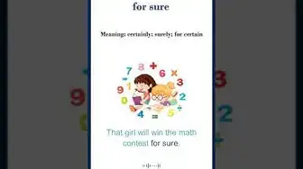 Video thumbnail for For sure meaning | for sure sentences | Common English Idioms #shorts