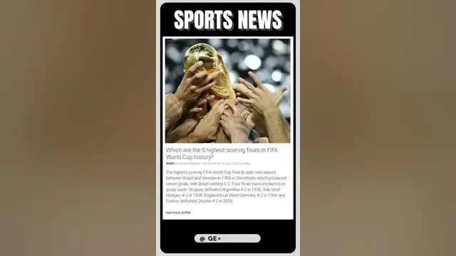 Video thumbnail for Current Events |"Uncovering the Top 5 Highest-Scoring FIFA World Cup Finals EVER! | #shorts #sports