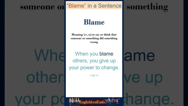 Video thumbnail for Blame meaning | Blame in a Sentence | Most common words in English #shorts