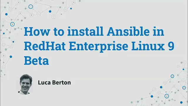 Video thumbnail for How to install Ansible in RedHat Enterprise Linux (RHEL) 9 Beta