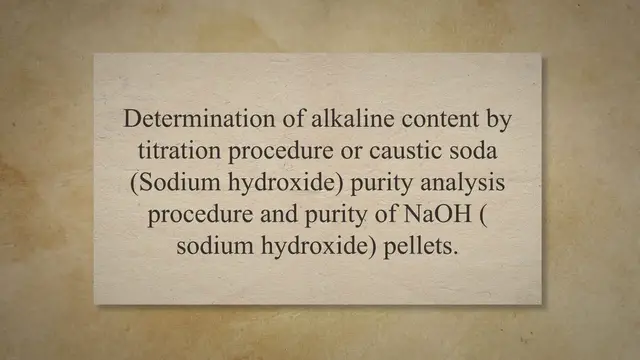 Video thumbnail for Caustic Soda Testing Methods | Sodium Hydroxide Testing Procedure