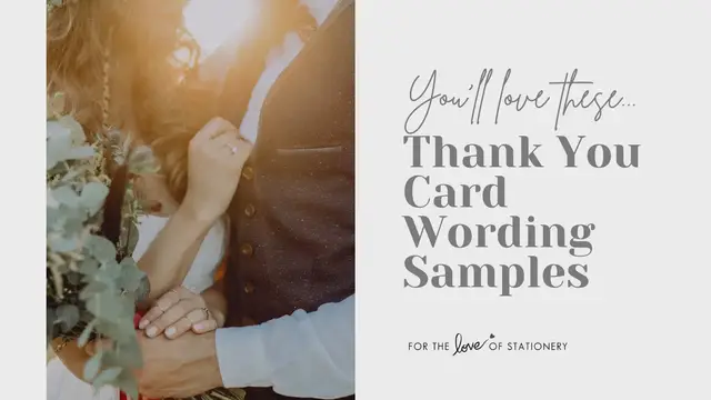 Video thumbnail for Wedding Thank You Card Wording Samples