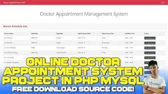 Video thumbnail for Online Doctor Appointment System Project in PHP MySQL (Free Download)