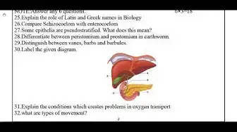 Video thumbnail for 11th Zoology Half Yearly Exam 2018 - Model Question Paper | English Medium