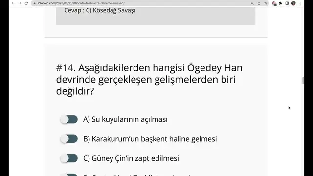 Video thumbnail for Altınorda Tarihi Vize Deneme Sınavı-1
